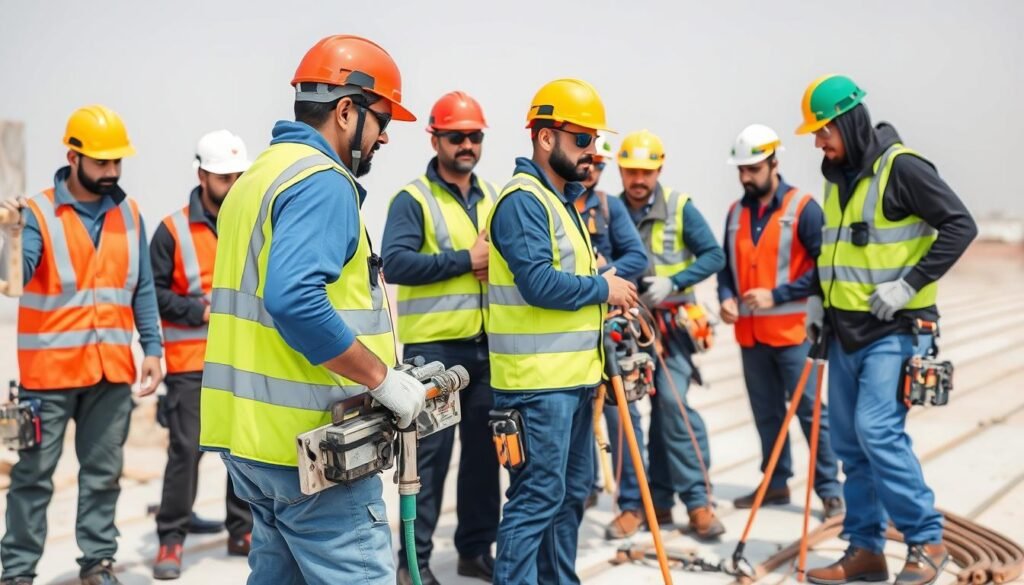 فريق متخصص من مقاولي عزل الأسطح في مشرف