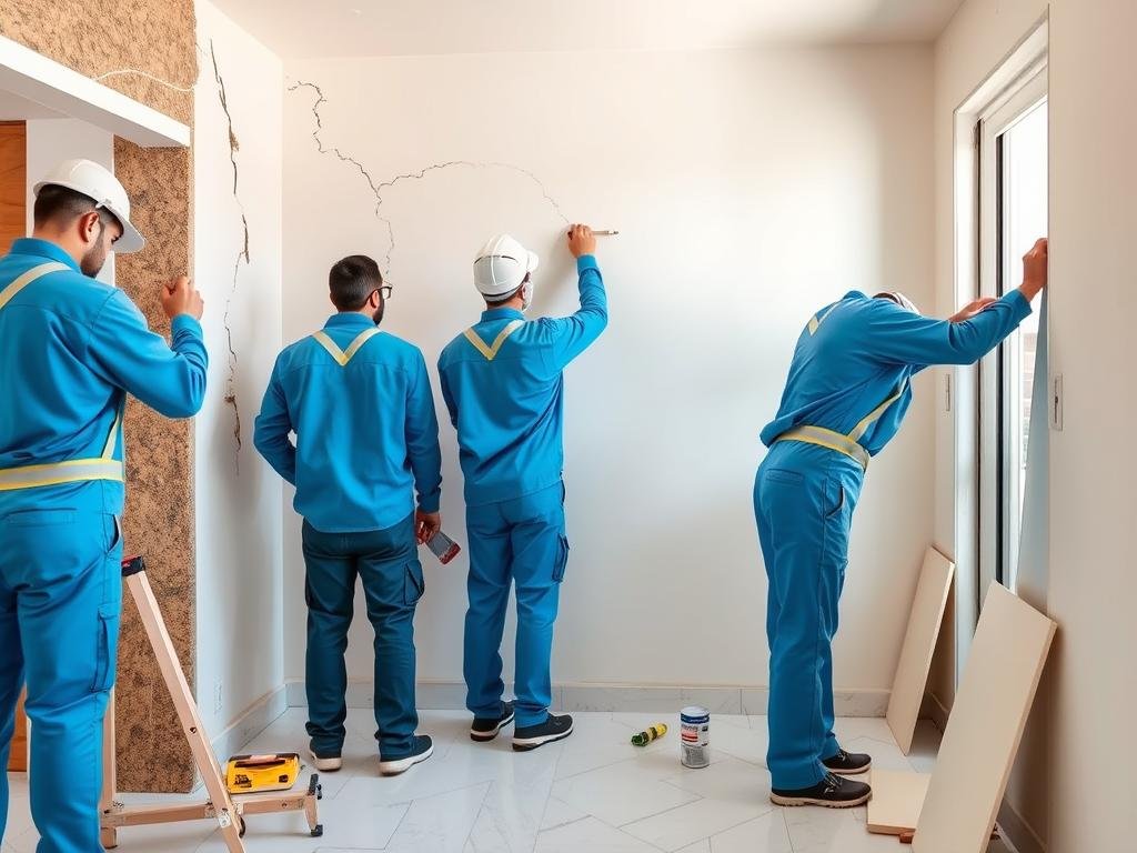فريق متخصص يقوم بأعمال ترميم منازل الكويت بدقة واحترافية عالية