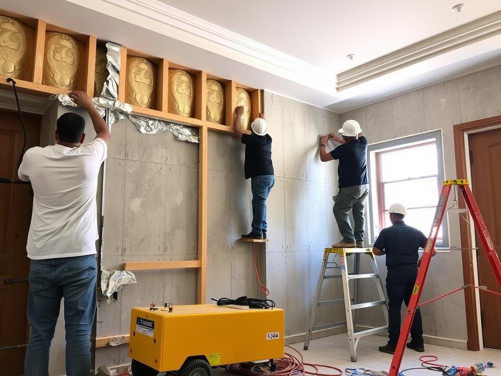 فريق متخصص يقوم بأعمال ترميم هيكلي في منزل بمنطقة السالمية