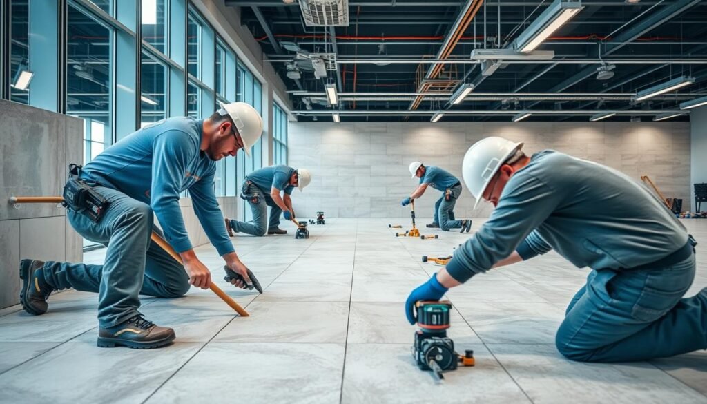 فريق محترف من فنيي أعمال البلاط