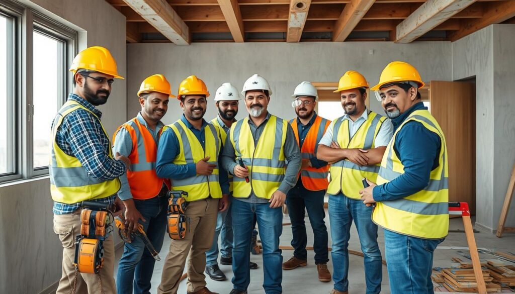فريق محترف من مقاولي ترميمات حولي يعمل في أحد المشاريع