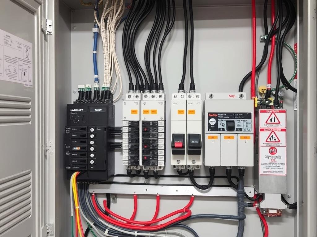 لوحة توزيع كهربائية حديثة تم تركيبها بواسطة مقاول كهرباء محترف