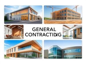 مجموعة متنوعة من خدمات المقاولات العامة تشمل البناء والتصميم والإشراف