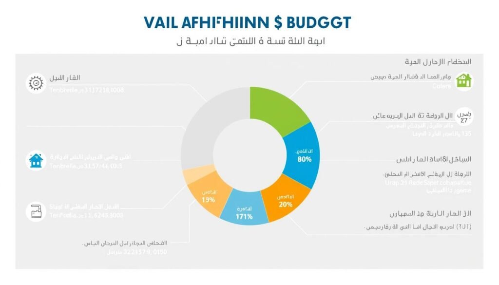 مخطط توضيحي لتوزيع ميزانية تشطيب الفلل