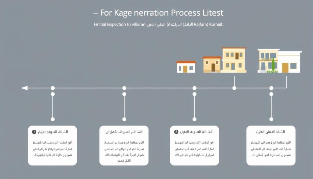 مخطط توضيحي لمراحل ترميم فلل كيفان من المعاينة الأولية حتى التسليم النهائي
