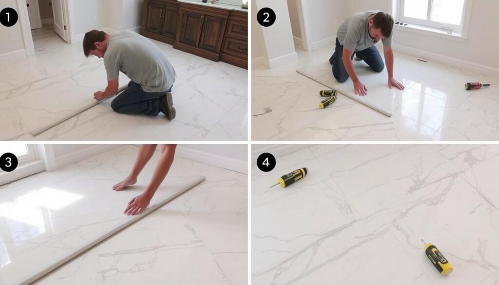 مراحل تركيب الرخام