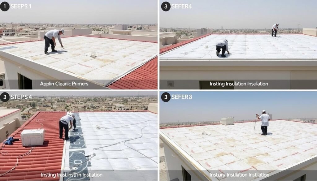 مراحل تركيب عازل أسطح كيفان بواسطة فريق محترف