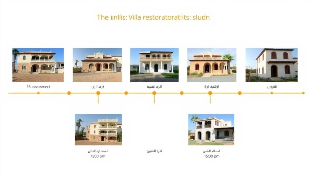 مراحل تطور مشروع ترميم فيلا من البداية وحتى الانتهاء