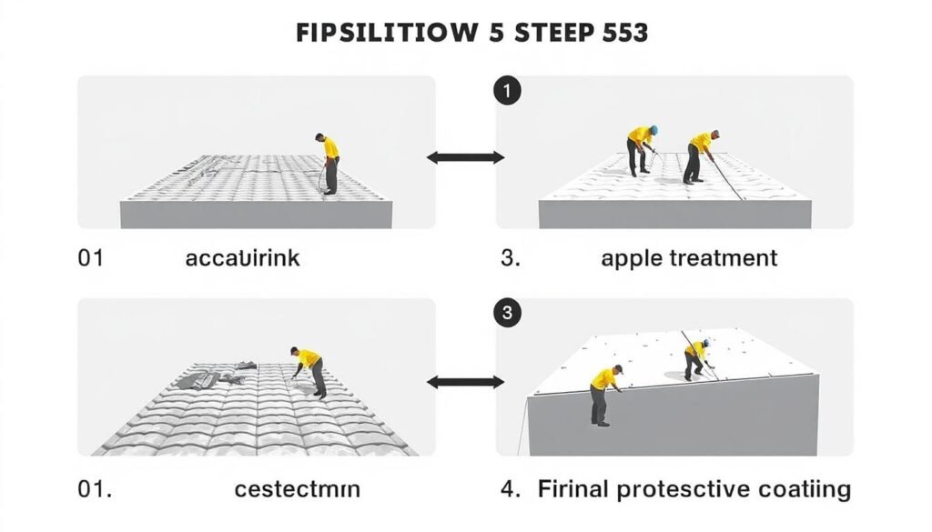مراحل تنفيذ عازل أسطح خيطان من التنظيف حتى الطبقة النهائية