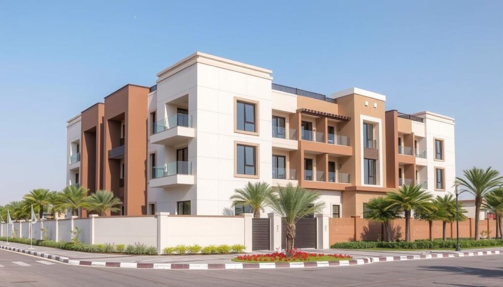 مشروع بناء مكتمل في الكويت يظهر جودة العمل والتصميم المعماري