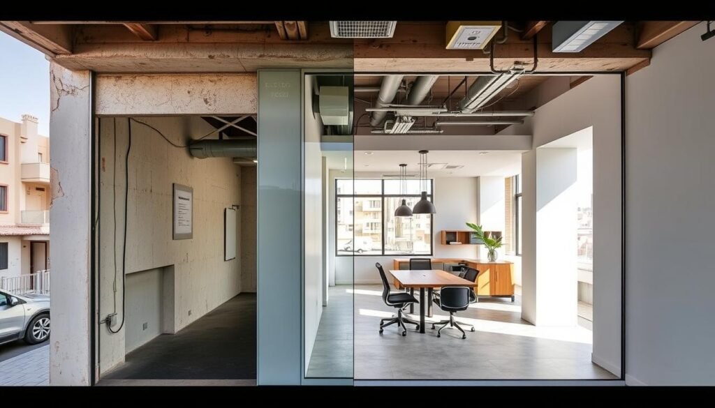 مشروع ترميم مبنى تجاري وتحويله إلى مساحة عمل حديثة