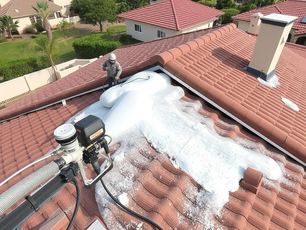 مشروع عزل فوم لسطح منزل في مبارك الكبير