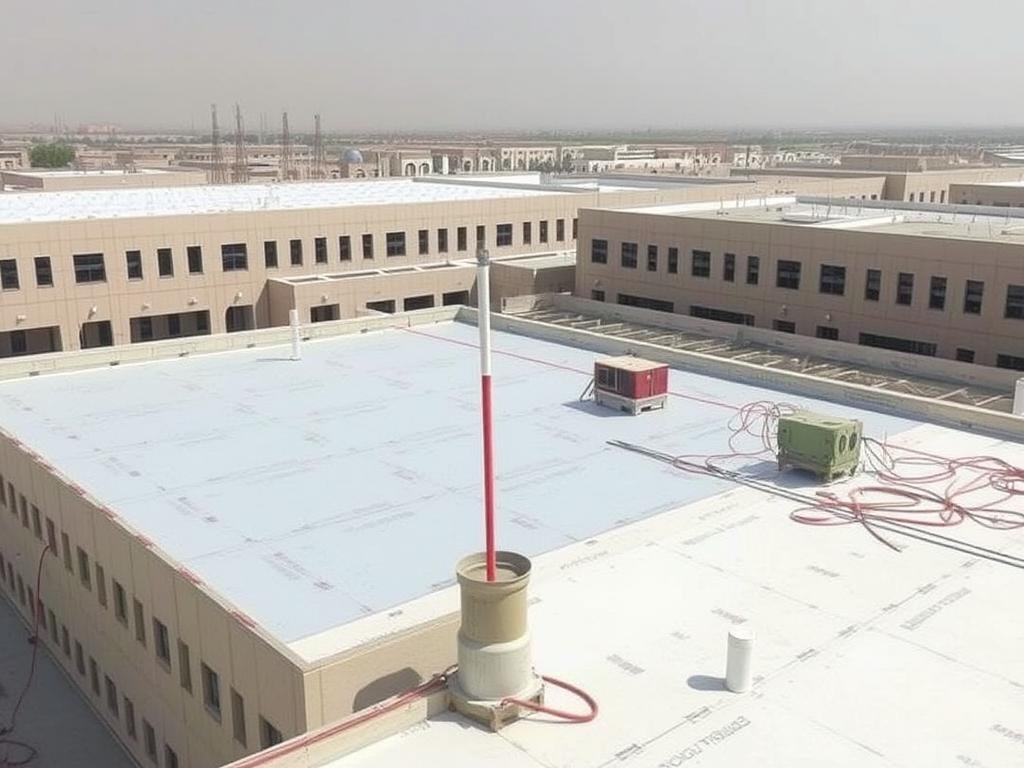 مشروع عزل مائي وحراري لمجمع تجاري في الكويت