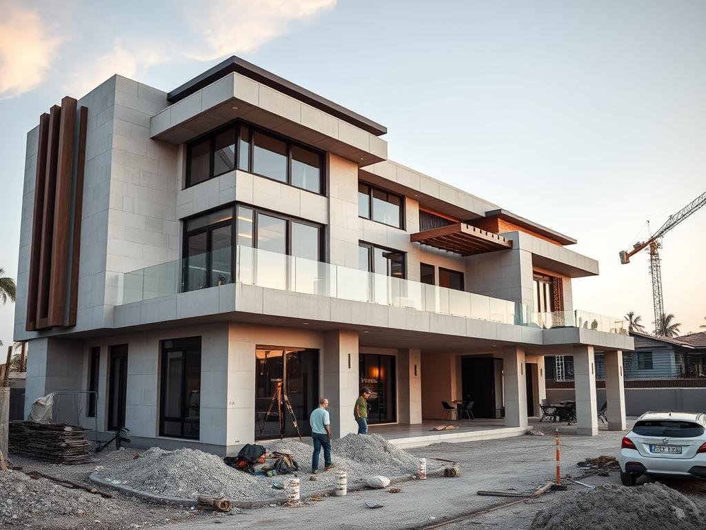 مشروع مقاولات سكني - فيلا فاخرة قيد الإنشاء