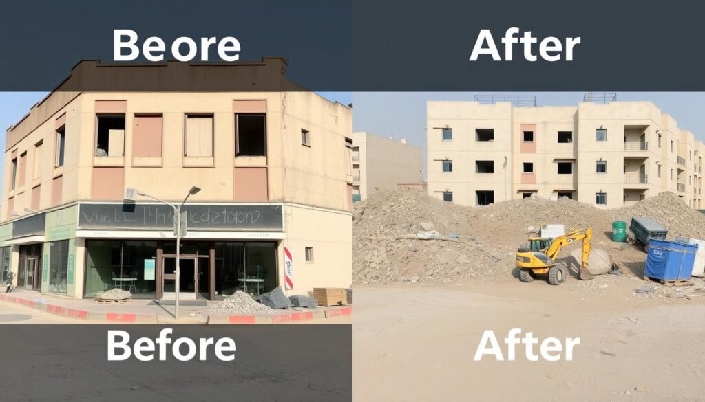 مشروع ناجح لتكسير وهدم حولي لمبنى تجاري قديم
