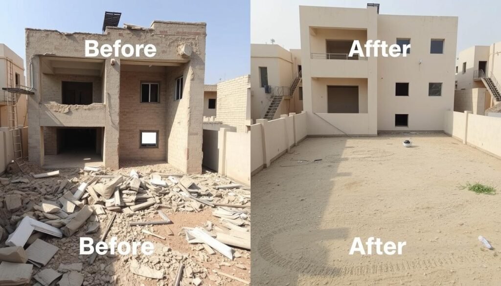مشروع ناجح لهدم منزل في منطقة السالمية