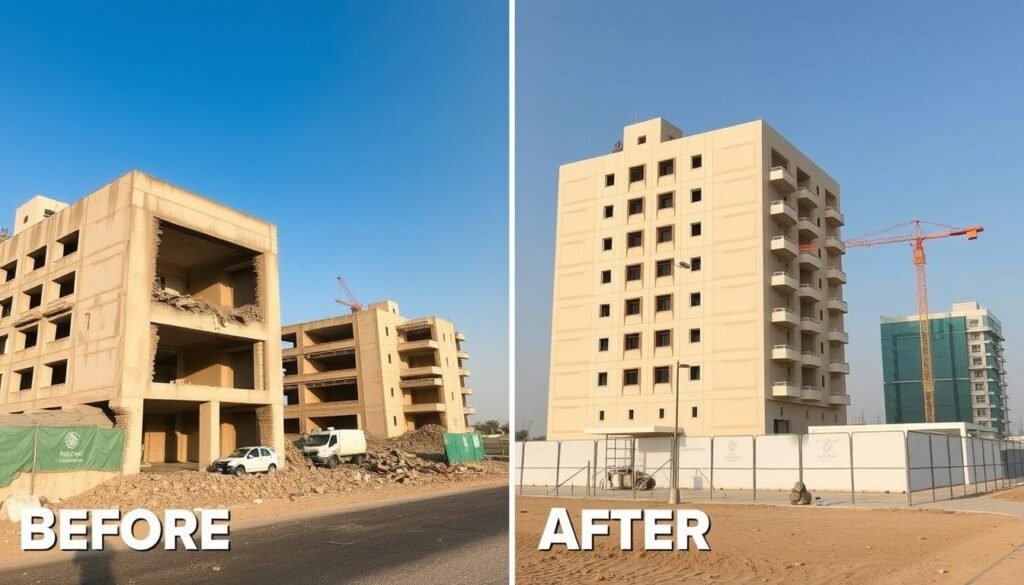 مشروع هدم وتكسير ناجح لمبنى تجاري