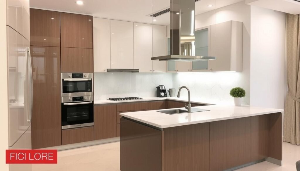 مطبخ عصري بعد ترميمه في منزل بالسالمية يظهر التصميم الحديث والتشطيبات عالية الجودة