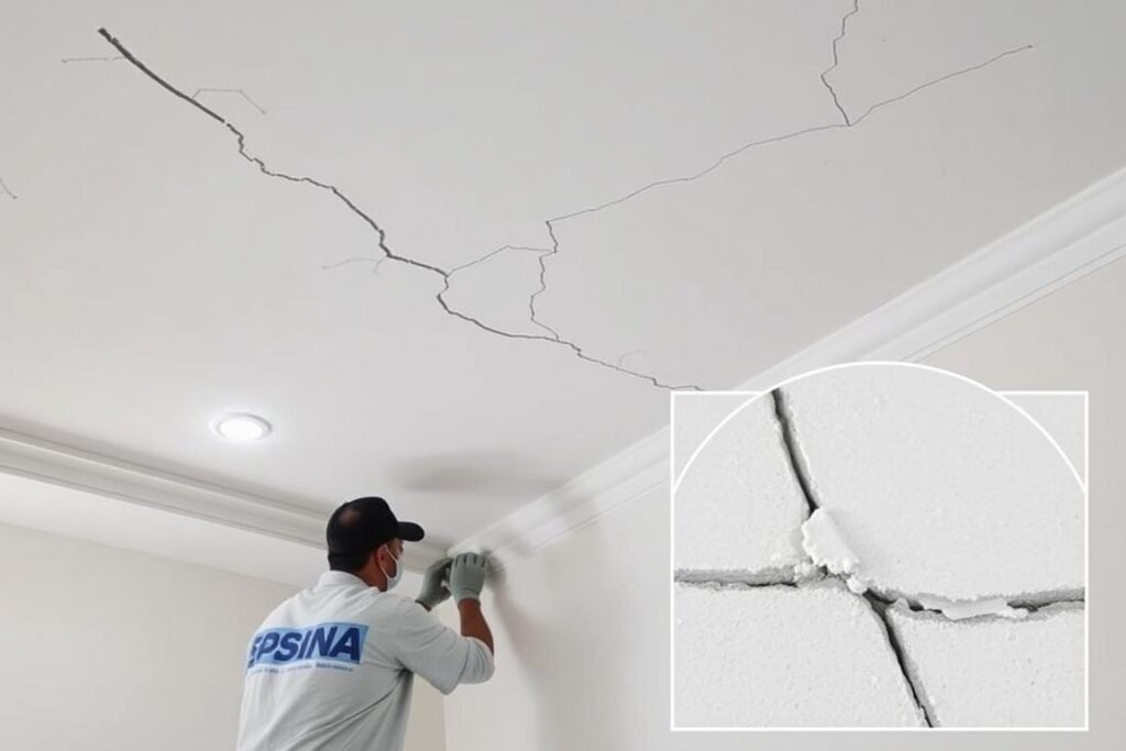 معالجة التشققات في الأسقف والجدران ضمن خدمات ترميمات الجابرية