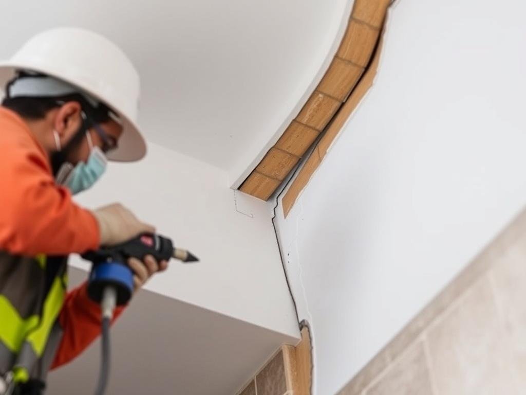 معالجة تشققات وتسربات في مبنى بالخالدية