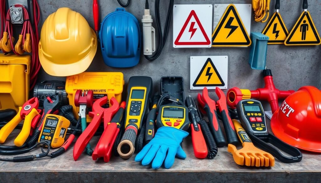 معدات السلامة الكهربائية التي يستخدمها مقاول كهرباء محترف