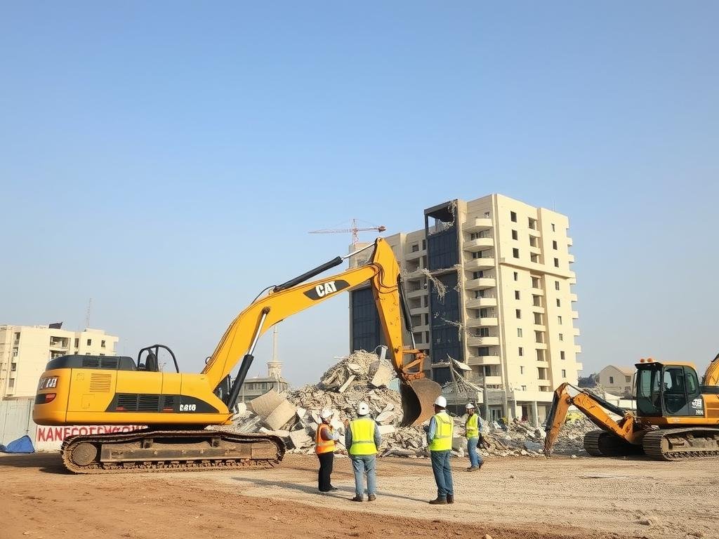 معدات هدم متطورة تستخدم في مواقع البناء