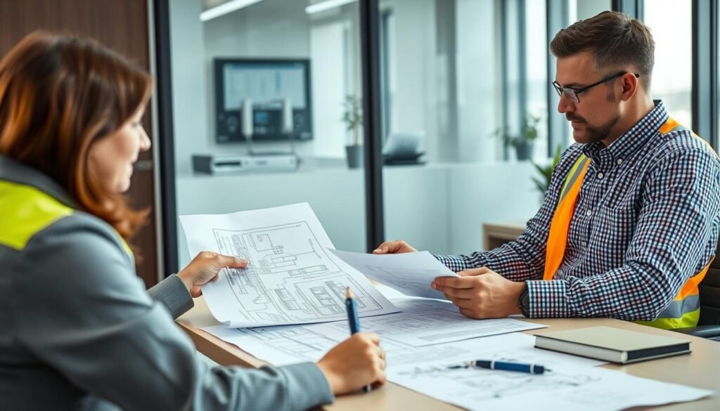 مقابلة مع مقاول كهرباء لمناقشة تفاصيل المشروع