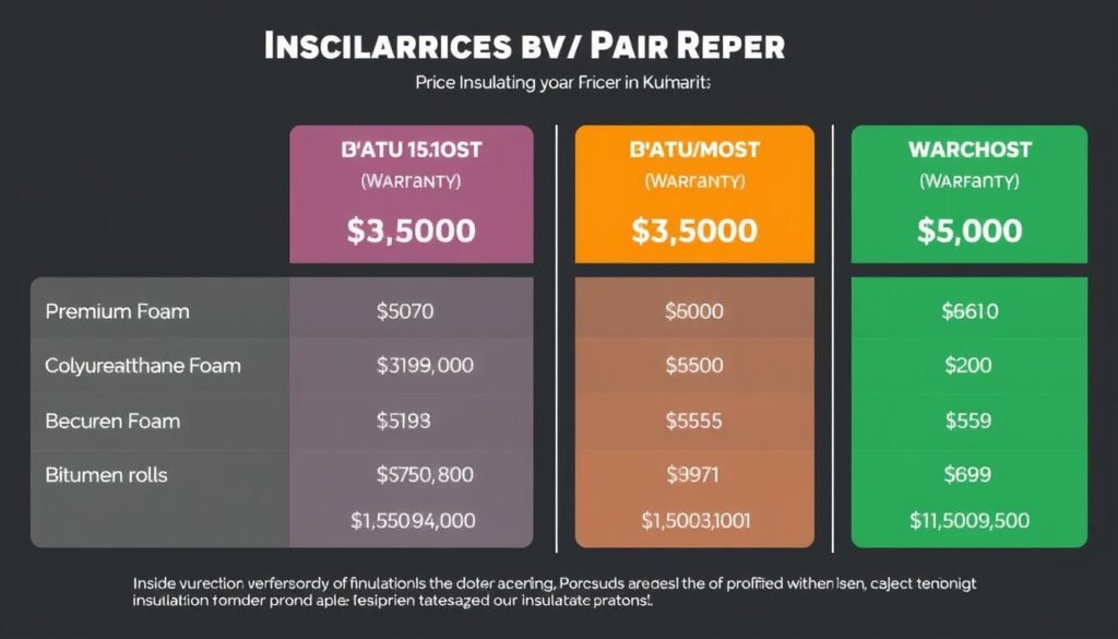 مقارنة بين تكاليف أنواع العوازل المختلفة في عازل أسطح بيان