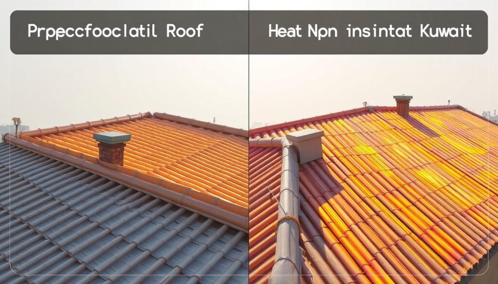 مقارنة بين سطح معزول وغير معزول في سعد العبدالله تحت أشعة الشمس