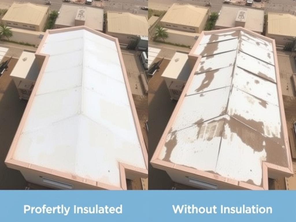 مقارنة بين سطح معزول وغير معزول في منطقة مشرف