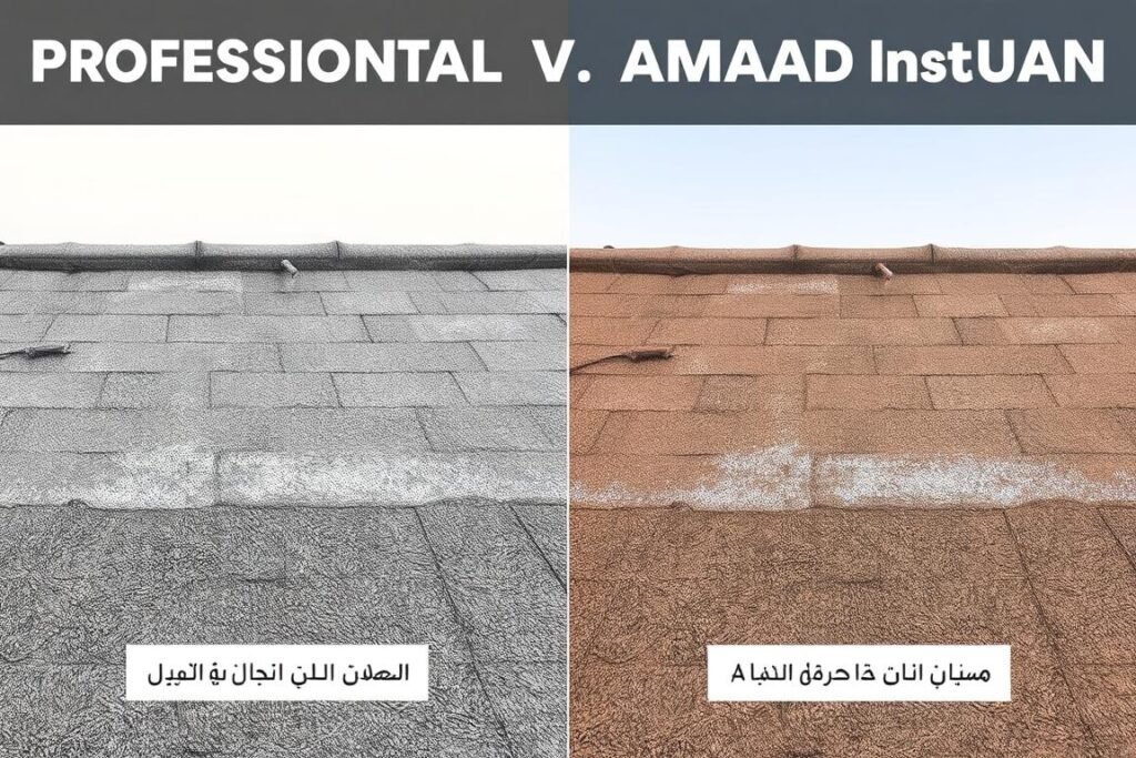 مقارنة بين عزل السطح المحترف وغير المحترف