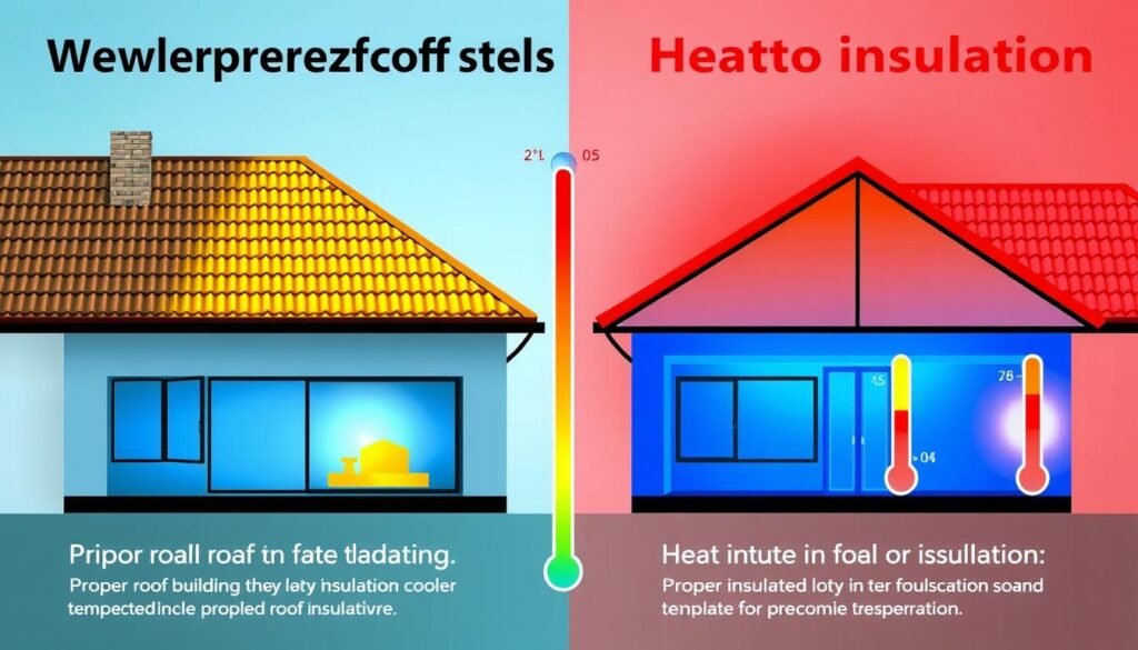 مقارنة بين مبنى معزول وغير معزول توضح فوائد خدمات مقاول عازل اسطح