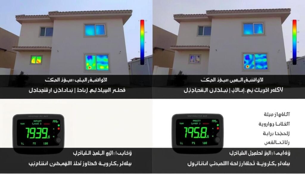 مقارنة بين منزل معزول وغير معزول في خيطان من حيث استهلاك الطاقة