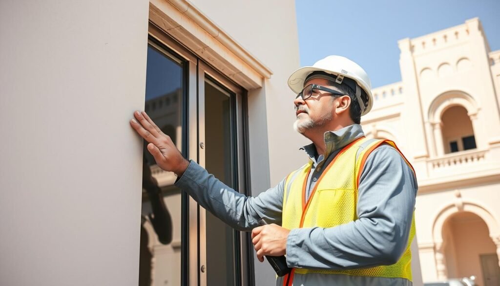 مقاول ترميم الخالدية يقوم بفحص مبنى للصيانة الدورية