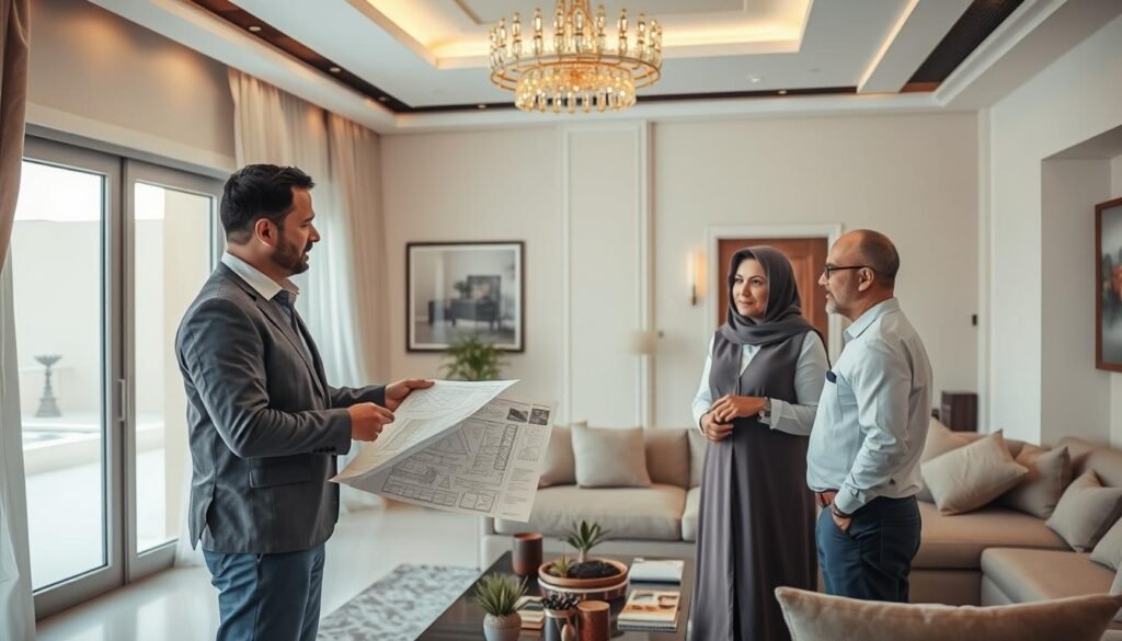 مقاول ترميم محترف يشرح لصاحب فيلا في كيفان خطة العمل والمواد المستخدمة في مشروع الترميم