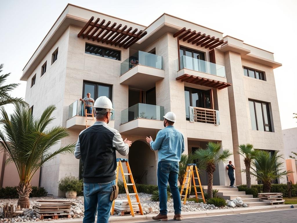 مقاول ترميم يشرف على أعمال ترميم فيلا فاخرة