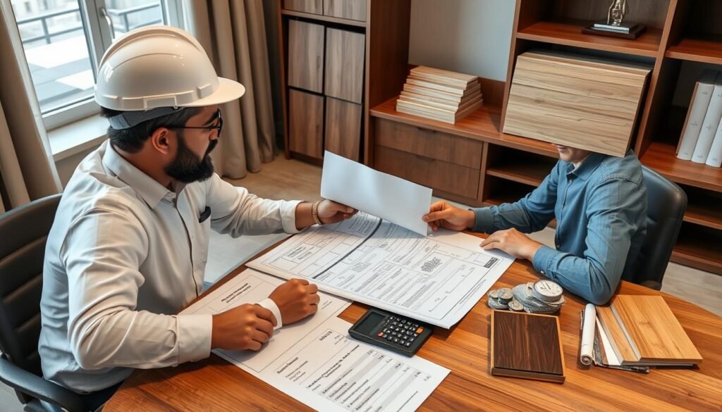 مقاول تشطيب يقدم عرض سعر تفصيلي للعميل