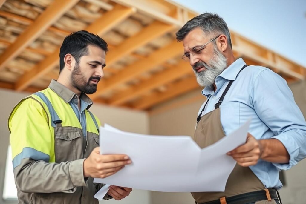 مقاول عزل أسطح محترف يقدم استشارة لعميل في مدينة الكويت