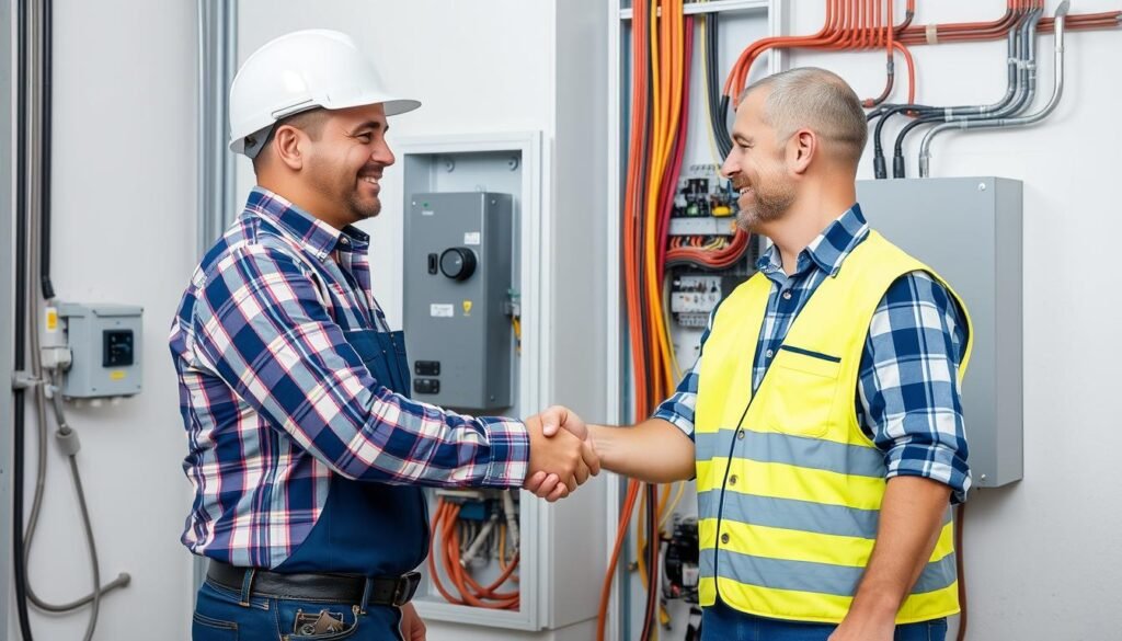 مقاول كهرباء محترف ينجز مشروعًا كهربائيًا بنجاح