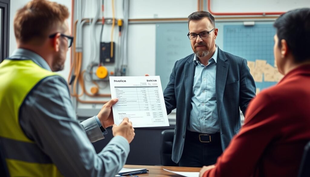 مقاول كهرباء يقدم عرض سعر مفصل لعميل