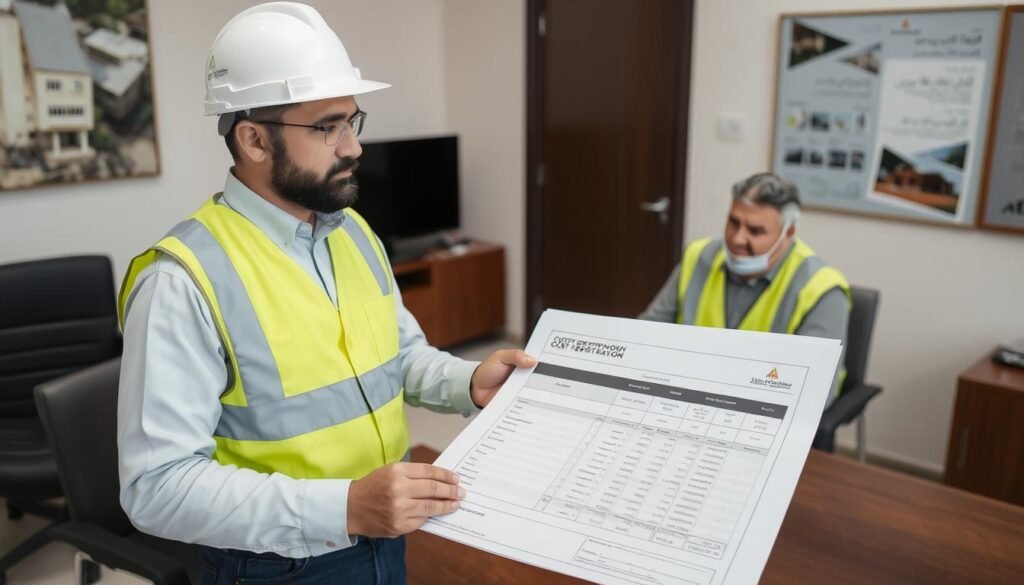 مقاول يقدم تقدير تكلفة لمشروع تكسير وهدم حولي