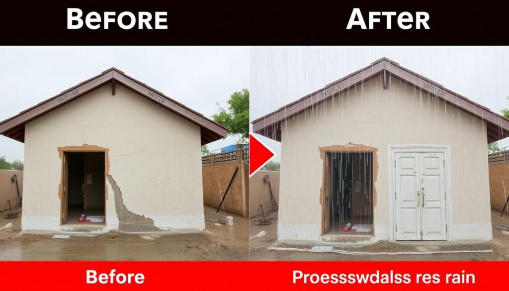 منزل محمي بعازل أسطح في سعد العبدالله خلال موسم الأمطار