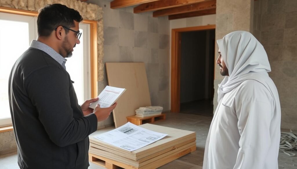 مهندس عزل يجيب على استفسارات العملاء في منطقة مشرف