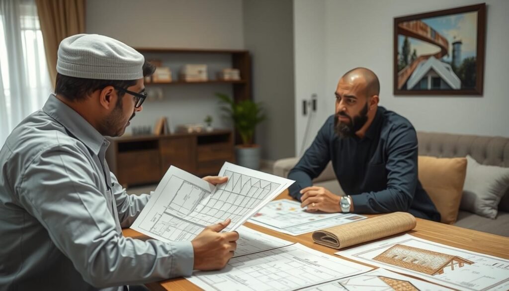 مهندس من فريق مقاول عزل أسطح عبدالله المبارك يقدم استشارة لاختيار نوع العزل المناسب