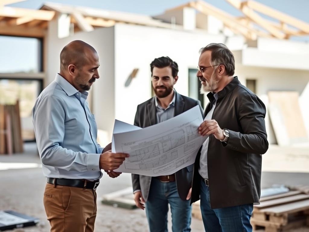 مهندس يشرح خطة تشطيب لصاحب فيلا