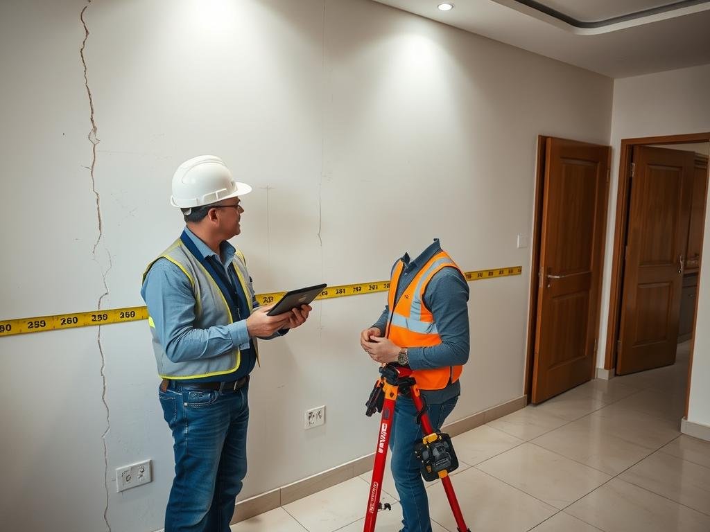 مهندس يقوم بتقييم حالة شقة في الشامية قبل الترميم