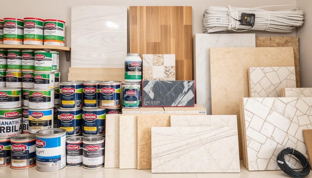 مواد بناء عالية الجودة مستخدمة في ترميم شقق الجابرية