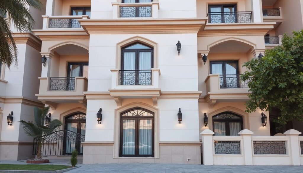 واجهة مبنى سكني في منطقة الشامية بعد الترميم