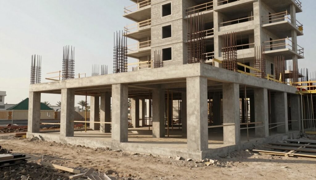 بناء هيكل اسود في الكويت لمشروع سكني
