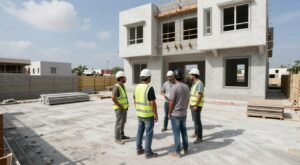 تنفيذ أعمال مقاولات بناء داخل موقع سكني